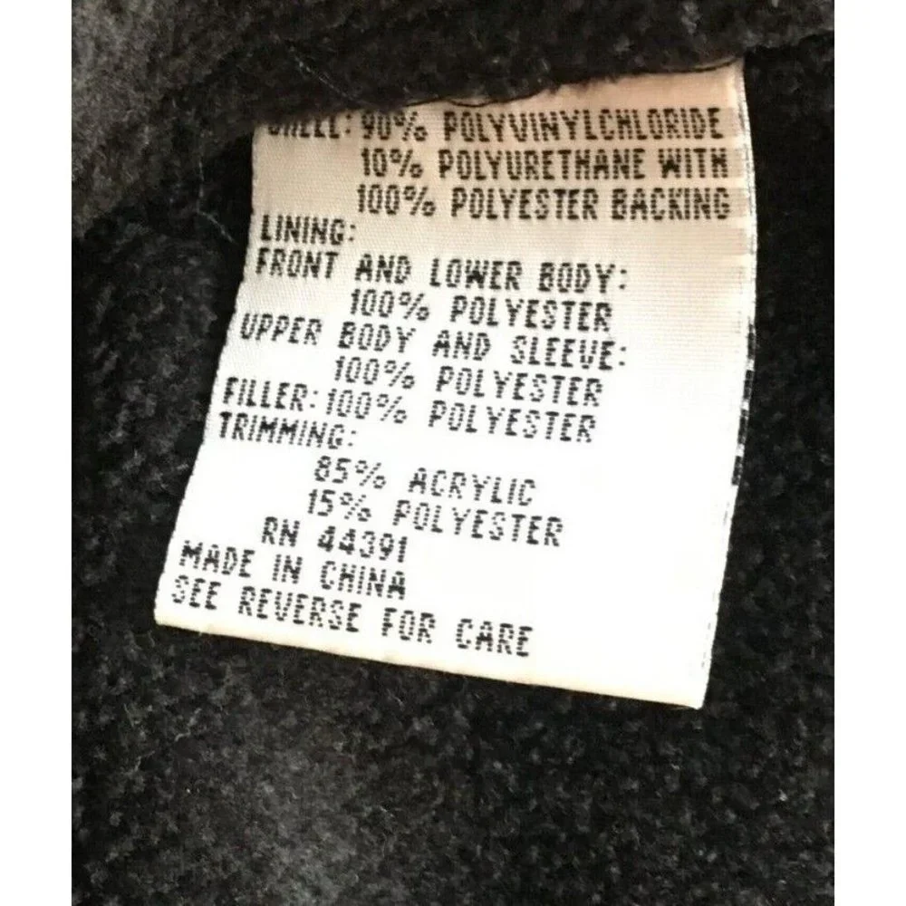 British Mist Coat Solid Black Lined Winter Small Waterproof Lining Faux Fur Neck - Picture 9 of 10
